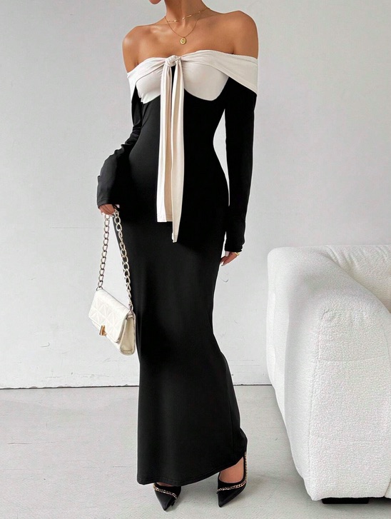 Robe-Longue-Élégante-à-Épaules-Dénudées-avec-Nœud-et-Bloc-4.jpg