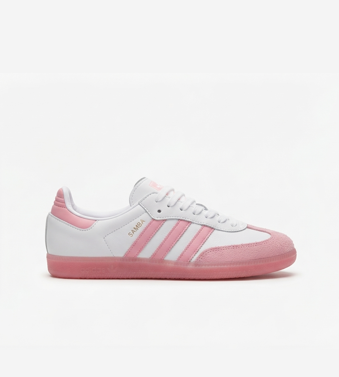 chaussure adidas samba rose et blanc semelle translucide rose