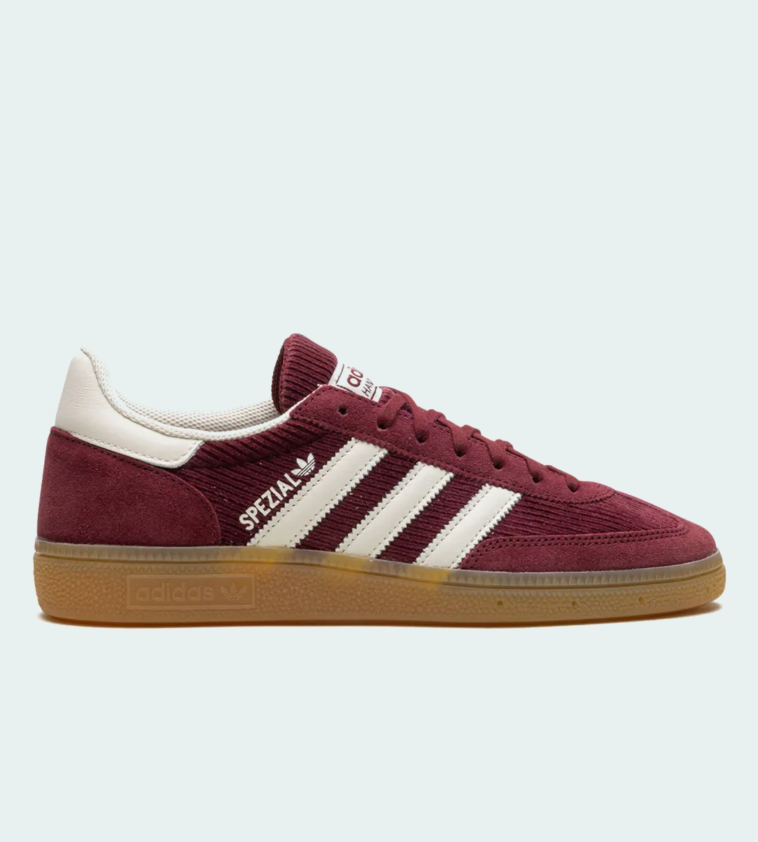 chaussure adidas spezial handball college rouge bordeau avec semelle translucide marron