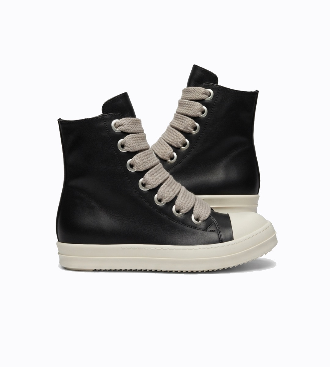 Chaussure Rick Owens Jumbo Lace Montante Noire et Blanche