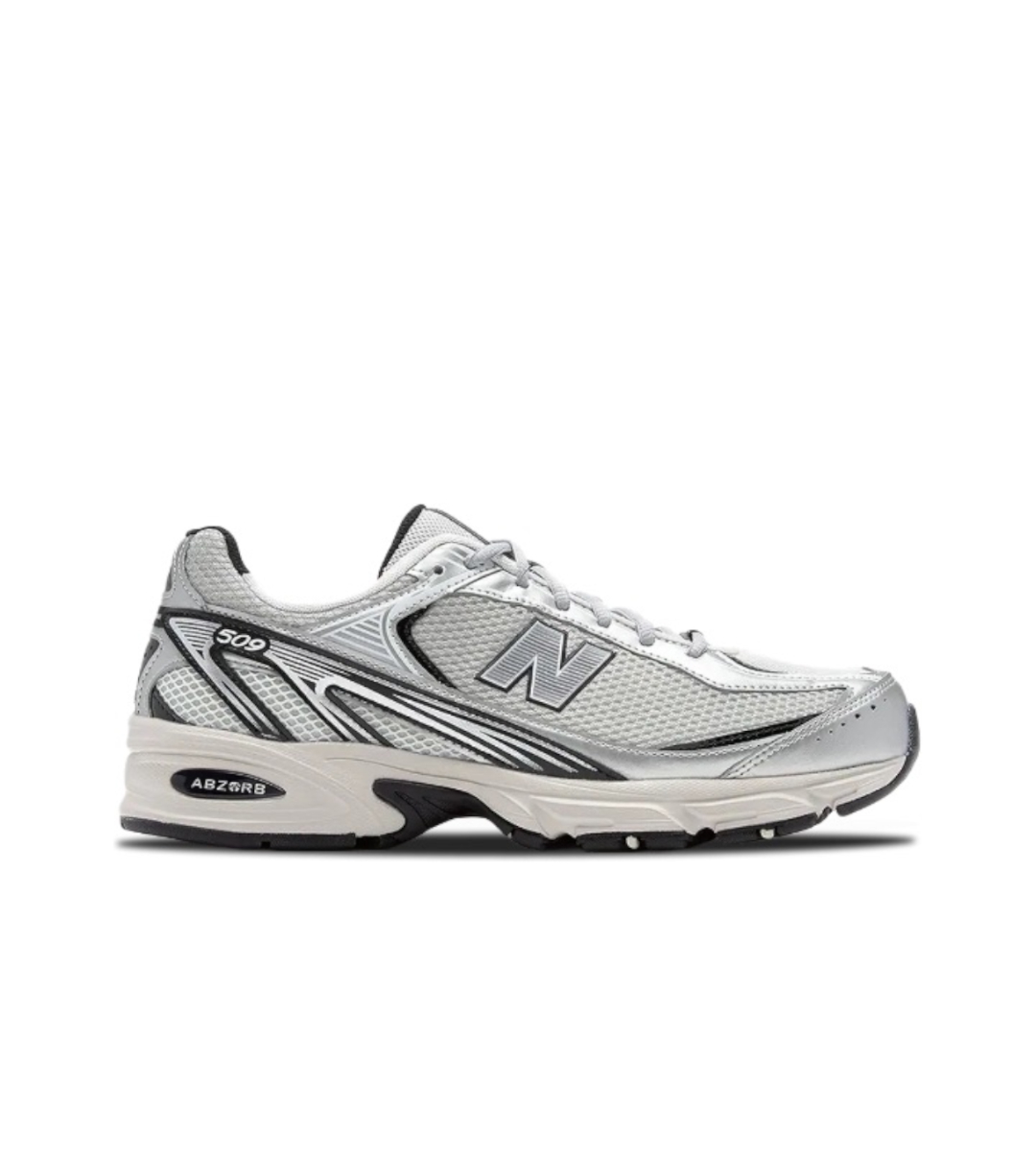 Chaussures New Balance 509 Blanc Et Gris Argente