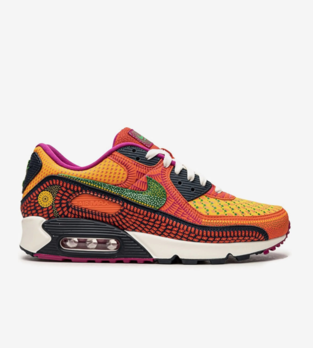 Chaussures Nike Air Max 90 Dia de Muertos Orange avec Motifs