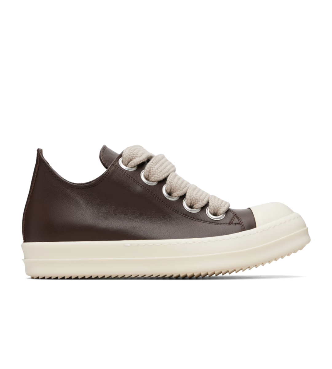 Chaussures Rick Owens Jumbo Lace Marron et blanc